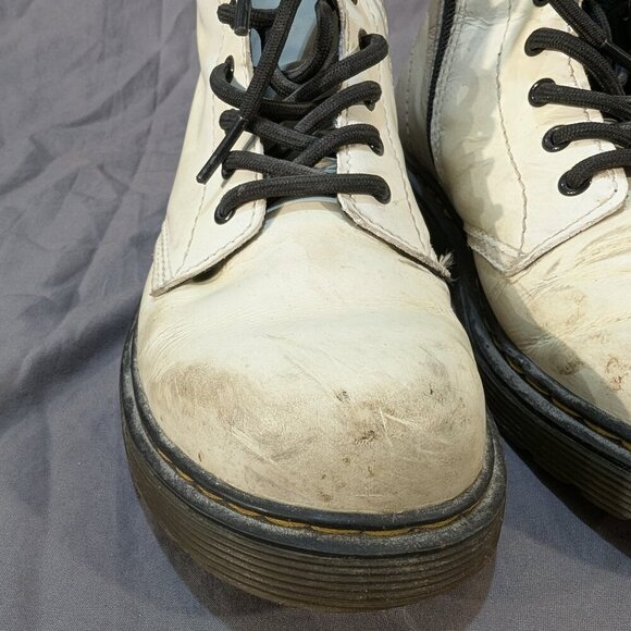 Dr. Martens 1460 J White Leather Combat Boots - Youth Size US 3 - Picture 5 of 9